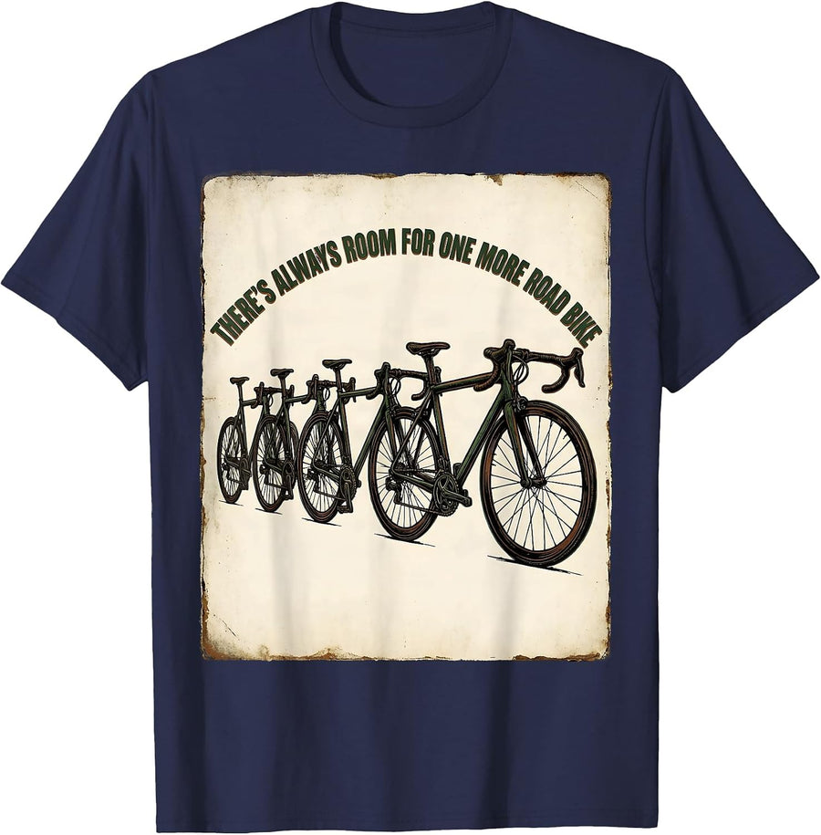 There's Always Room For One More Road Bike Vintage T-Shirt - Navy Blue
