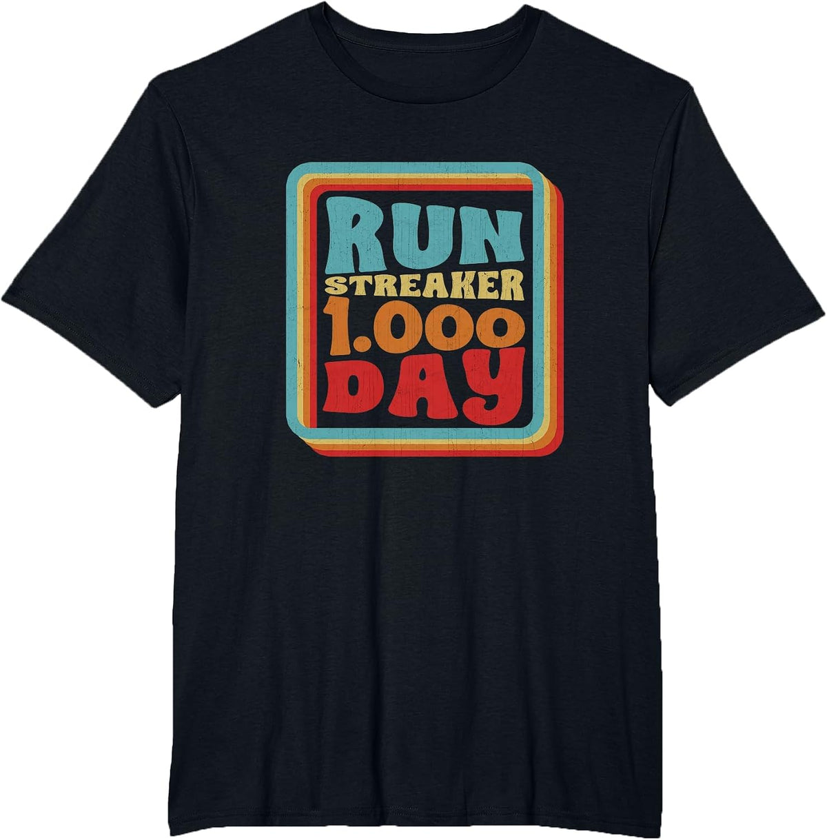 Run Streak Streaker 1000 Days of Running Comma Day Runner T-Shirt - Black