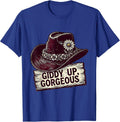 Giddy Up Gorgeous Western Girls Design T-Shirt - Royal Blue