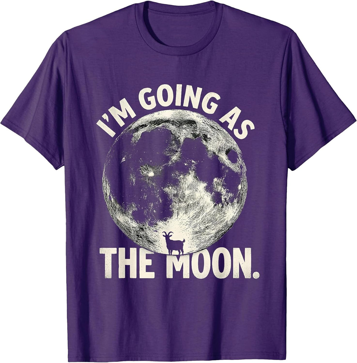I’m Going As The Moon Funny Halloween Costume Party T-Shirt - Purple