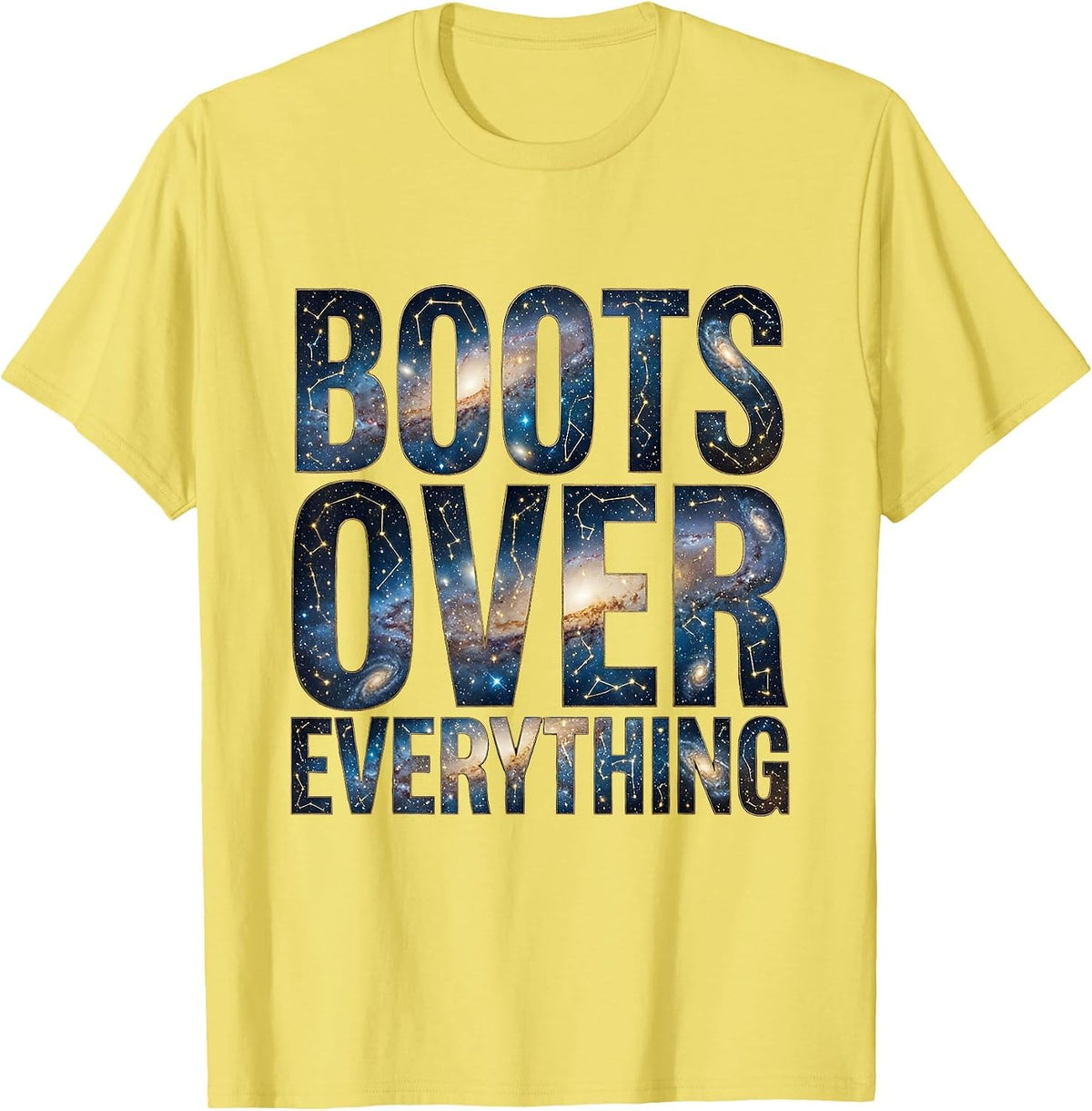 Men's Boots Over Everything Western Cowgirl Design T-Shirt - Lemon Yellow