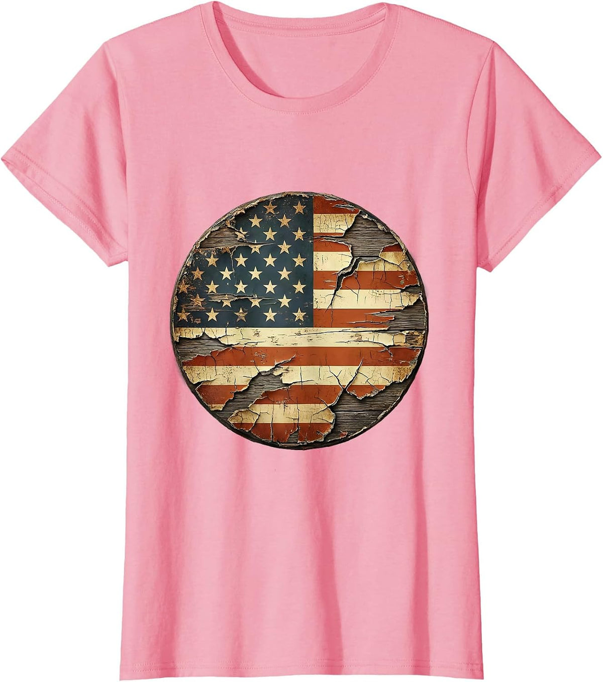 Women's Vintage Motorcycle Open Highway Landscape Graphic T-Shirt - Pink