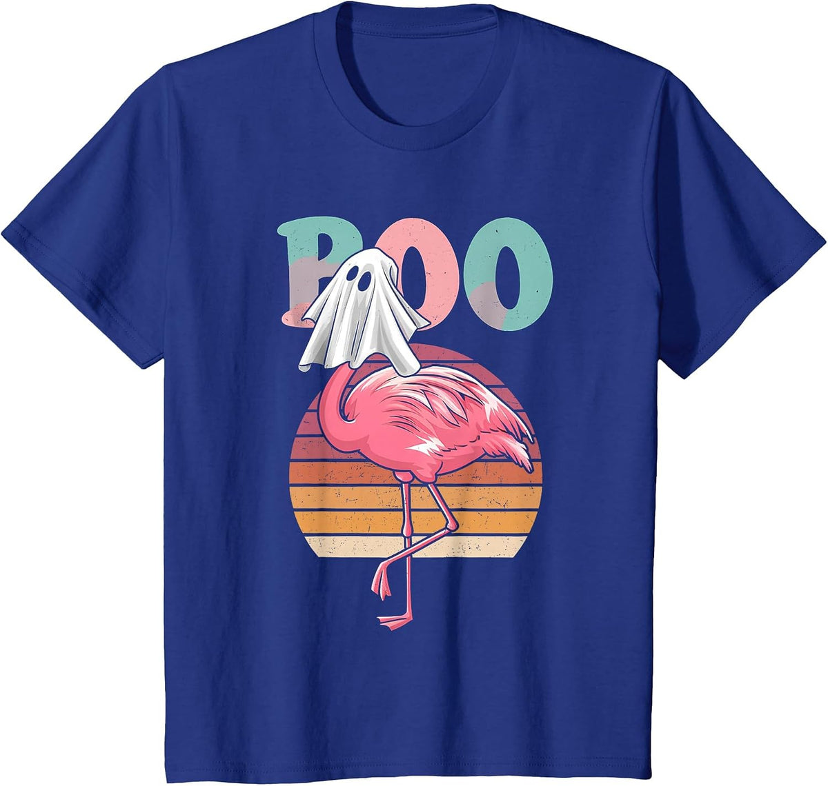 Flamingo Ghost Boo Pink Halloween Costume Flamingo Lover T-Shirt - Royal Blue