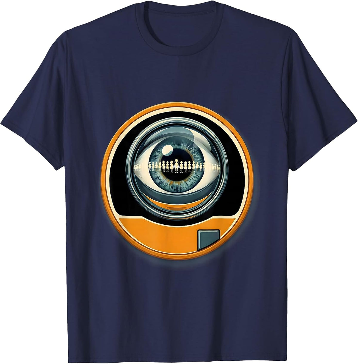 Men's Showcard Badge Mirror School Bus Driver Humor T-Shirt - Navy Blue