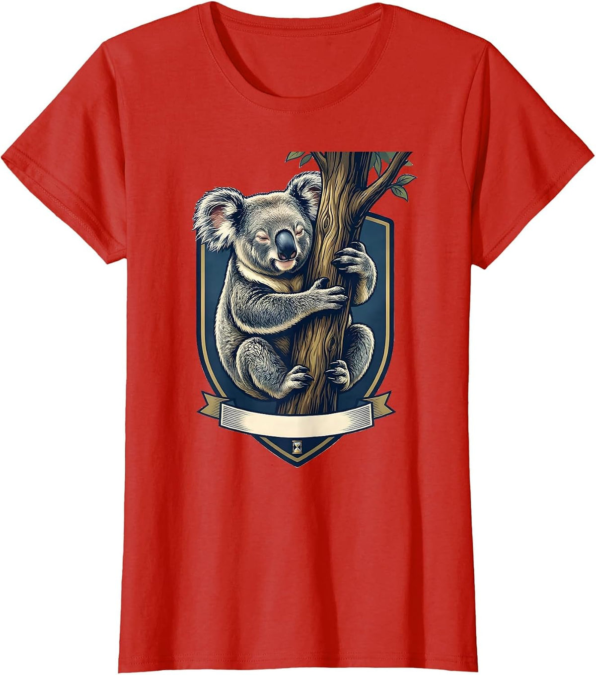Women's Koala Emblem Cute Animal Lover Playful Humor T-Shirt - Red