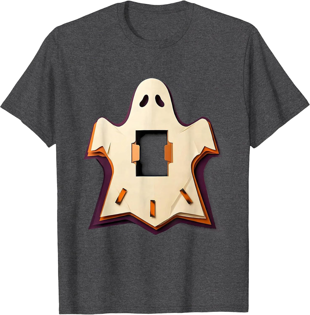 Men's Ghost Paper Cutout Para Normal Activities Paraprofessional T-Shirt - Dark Heather Grey