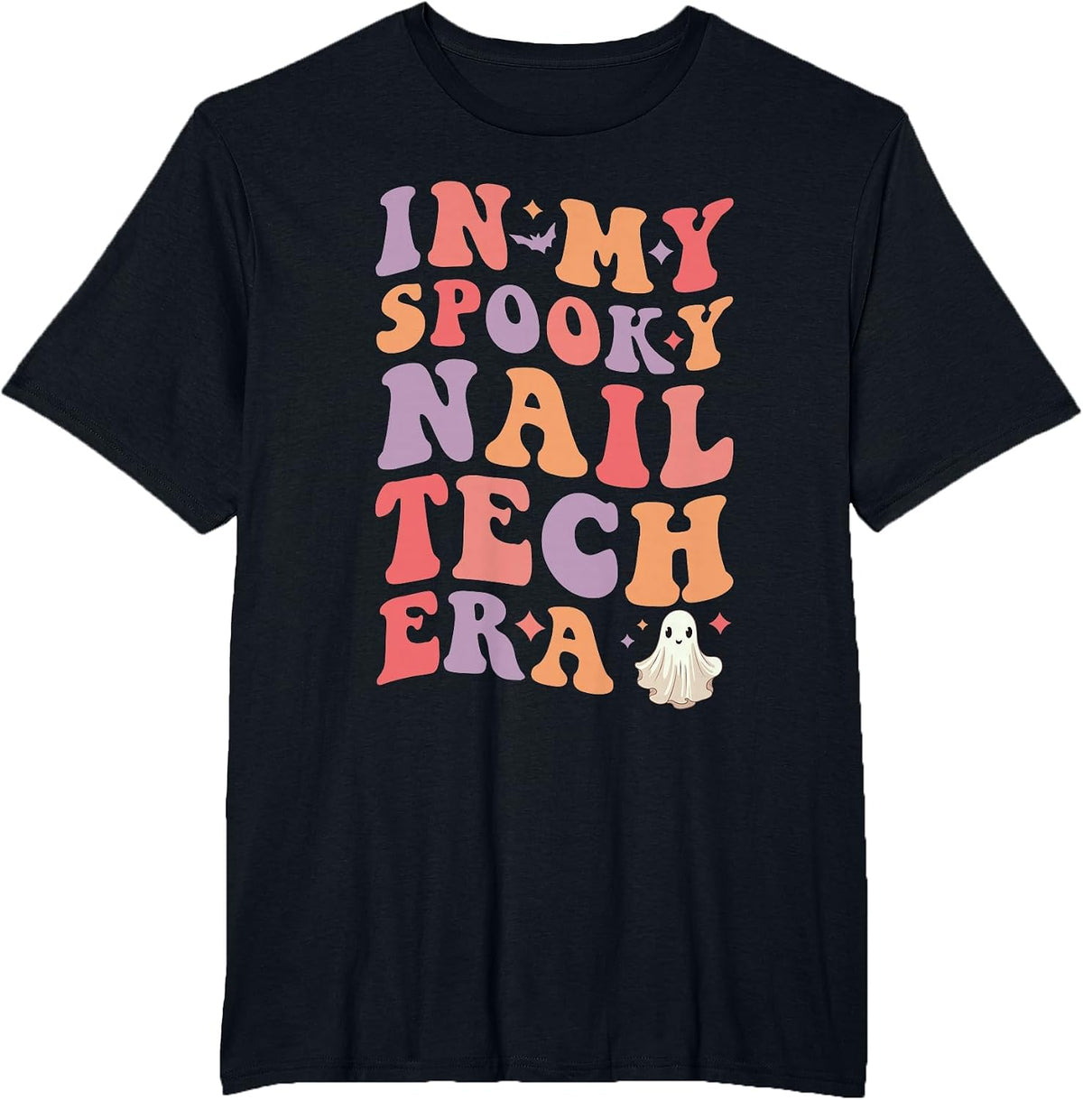 in My Spooky Nail Tech Era Halloween Funny Nail Technician T-Shirt - Black
