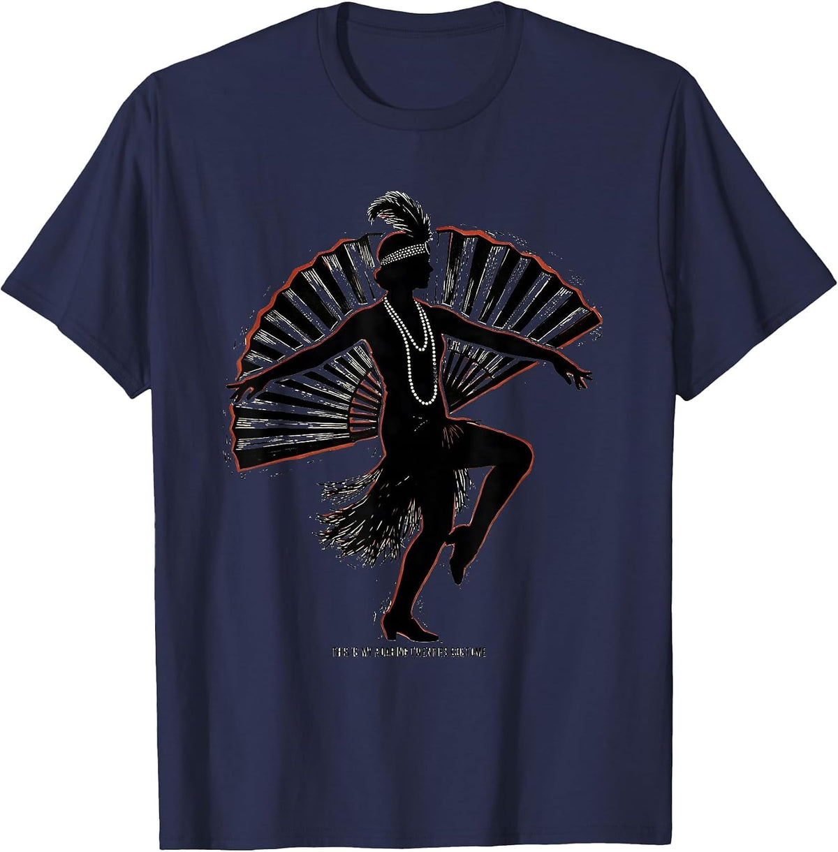 Men's This Is My Roaring Twenties Costume Vintage Flapper Party T-Shirt - Navy Blue
