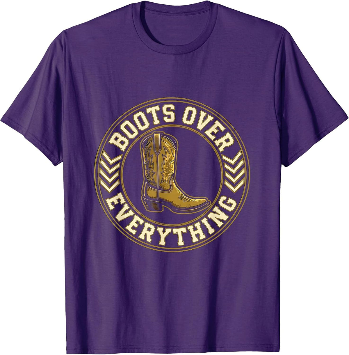 Boots Over Everything Western Pride Design T-Shirt - Purple