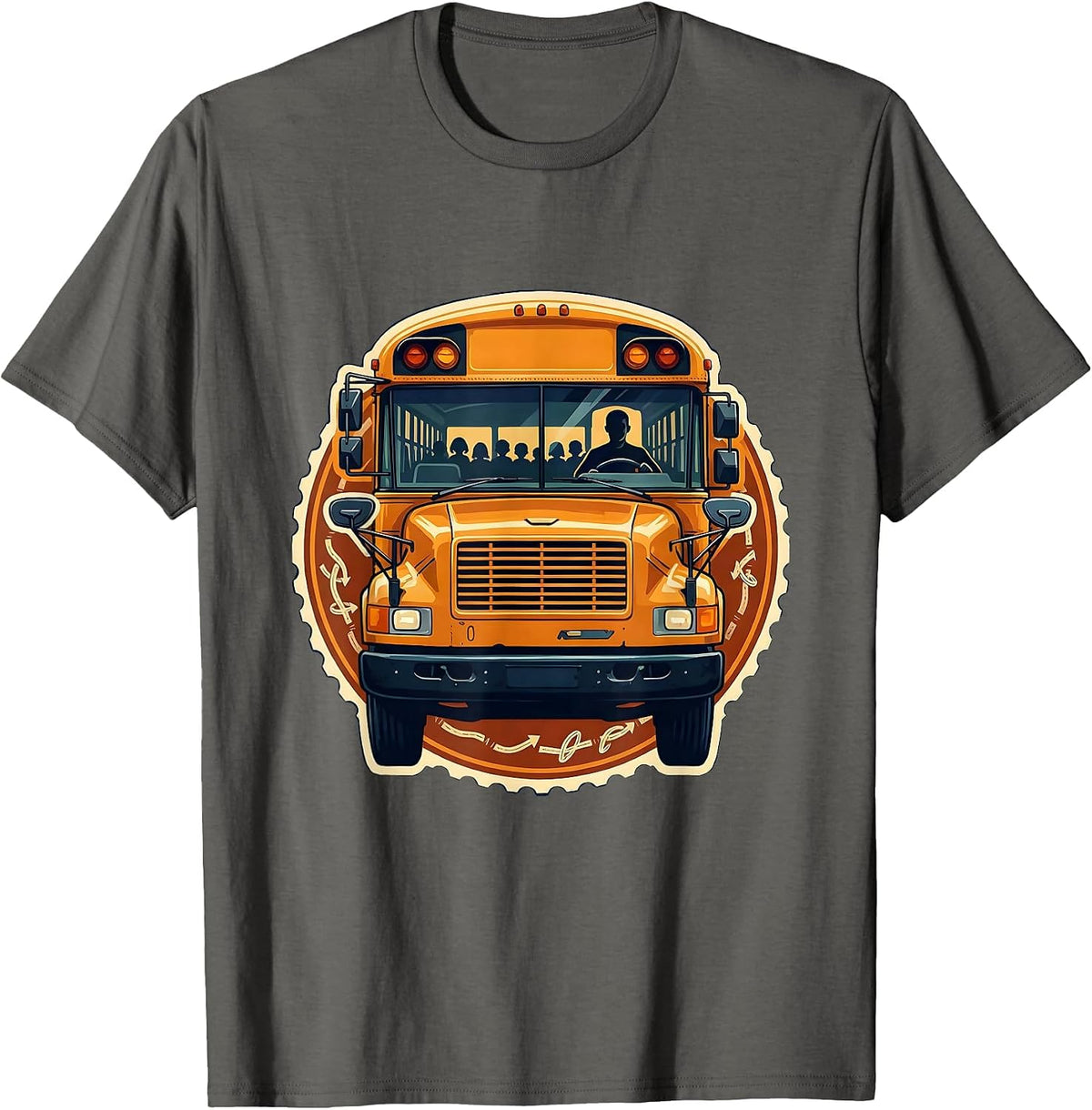 School Bus Driver Sign Painter Showcard Humor T-Shirt - Asphalt Grey