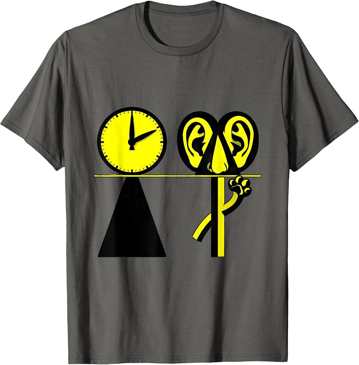 Geometric Koala Lover Flat Design Animal Humor T-Shirt - Asphalt Grey