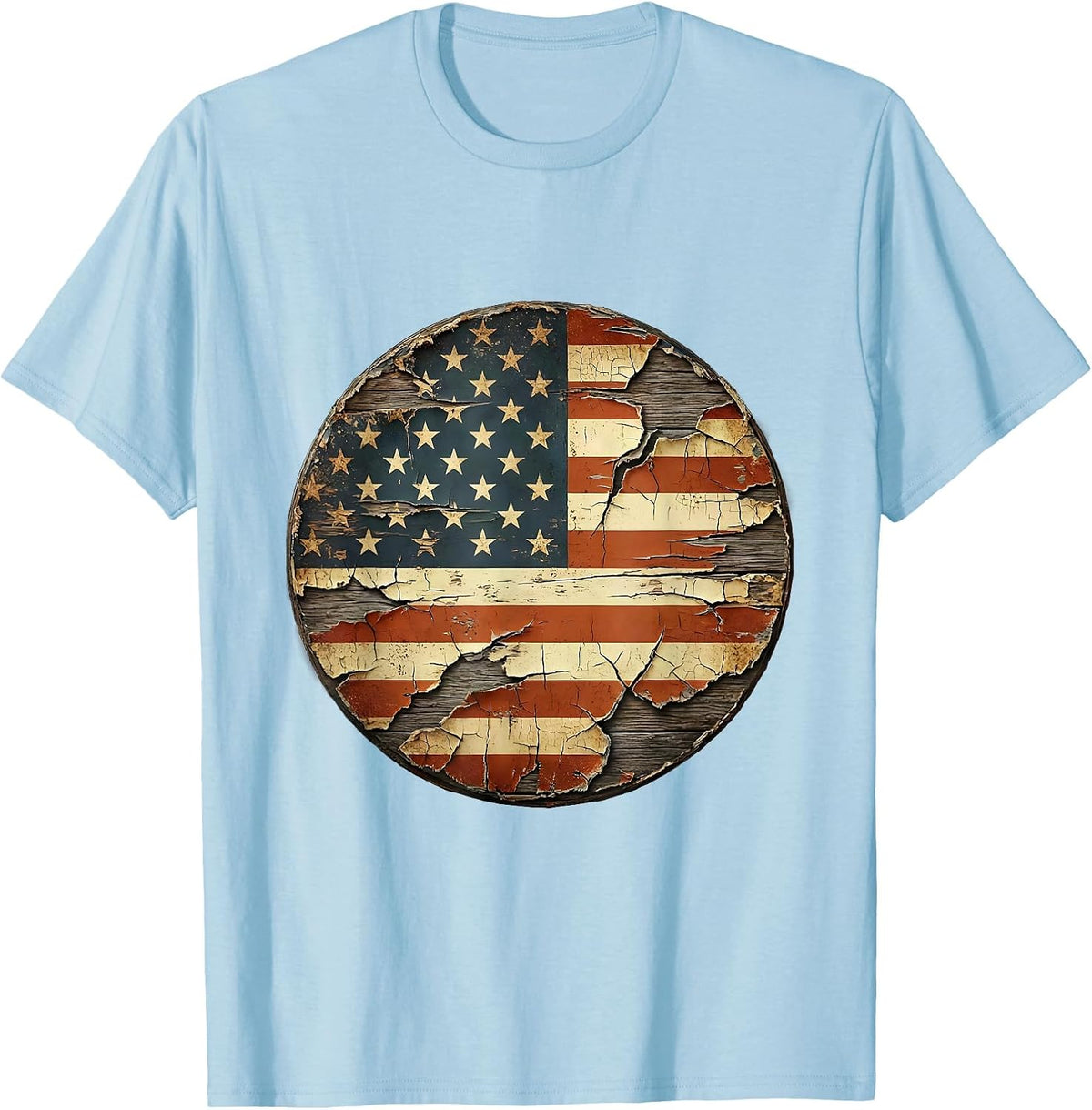 Men's Vintage Motorcycle Open Highway Landscape Graphic T-Shirt - Baby Blue