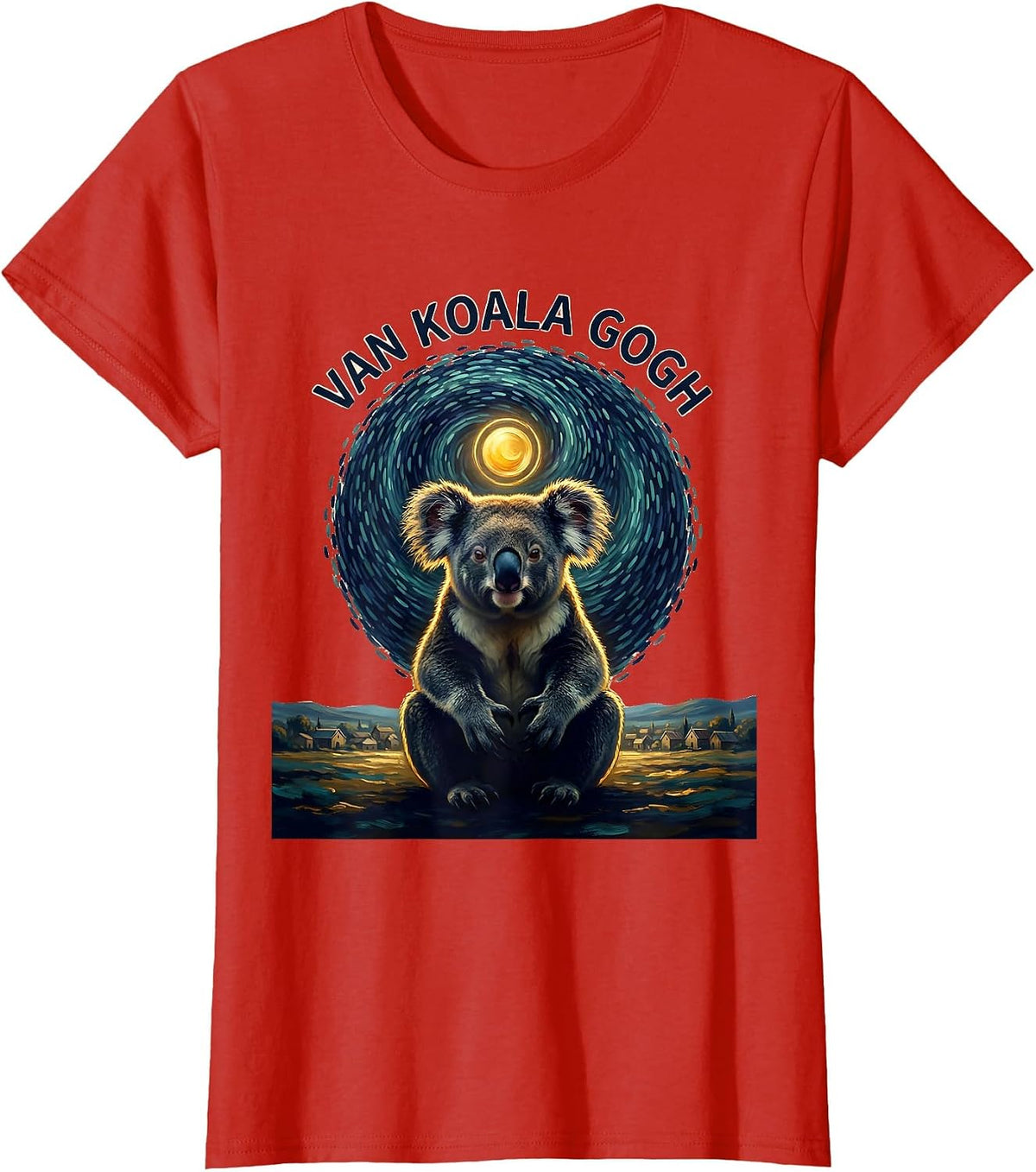 Van Koala Gogh Funny Koala Lover Animal Art Meme T-Shirt - Red