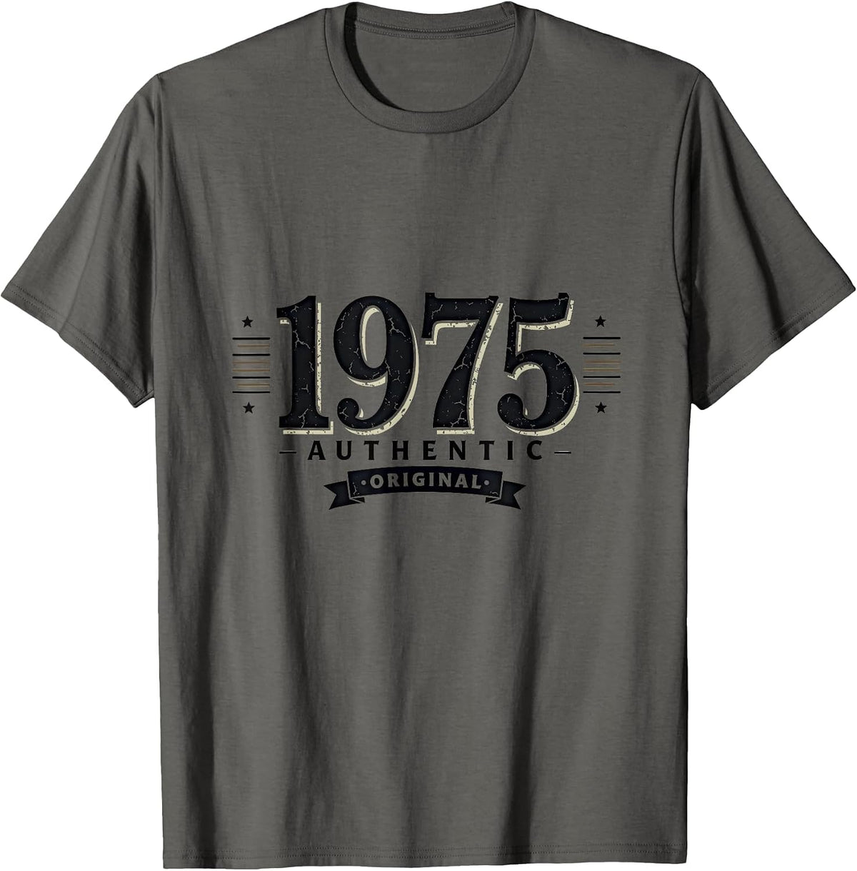 Vintage 1975 Authentic Original Retro Design T-Shirt - Asphalt Grey