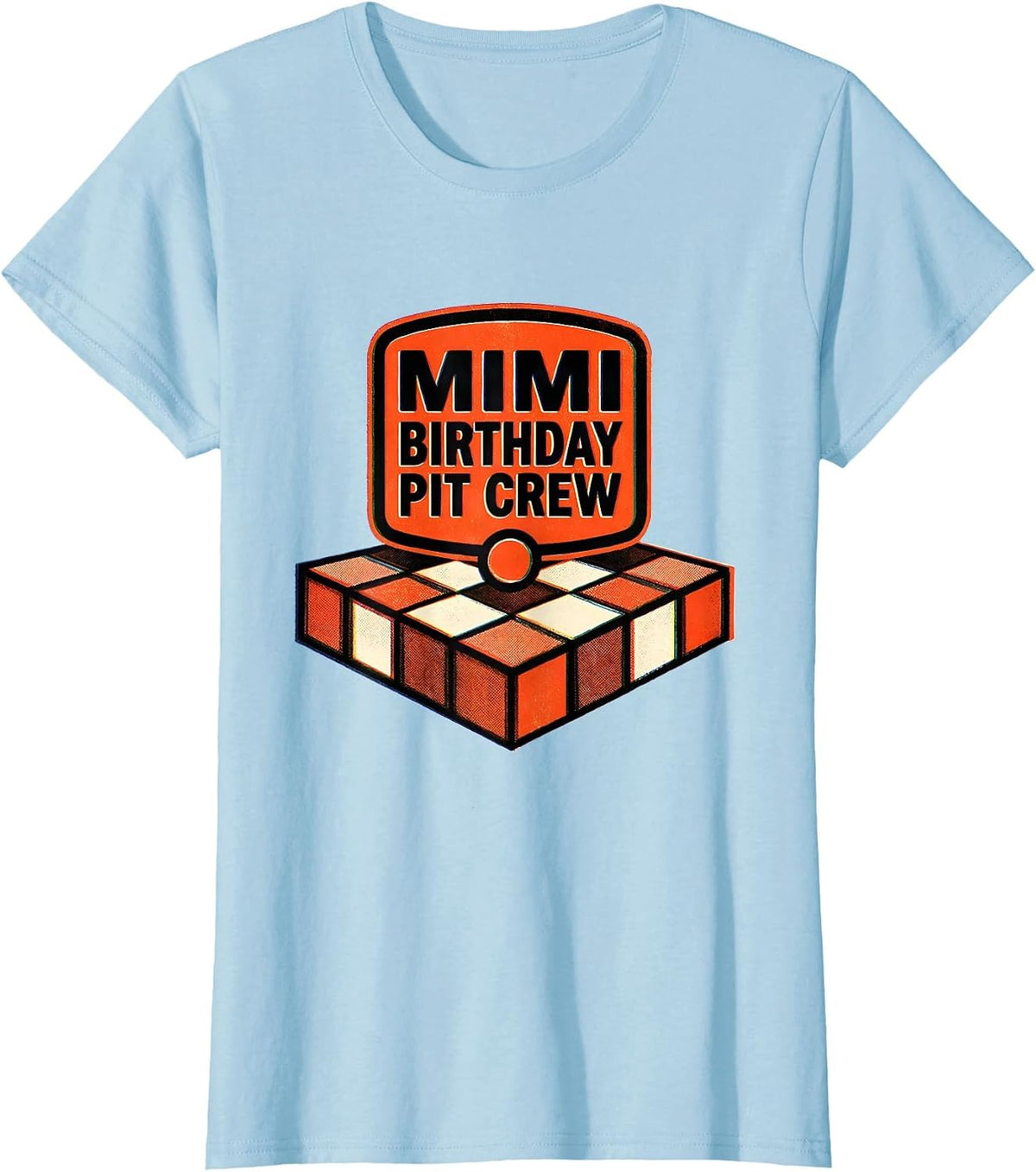 Women's Mimi Birthday Pit Crew Race Car Family Matching Party T-Shirt - Baby Blue