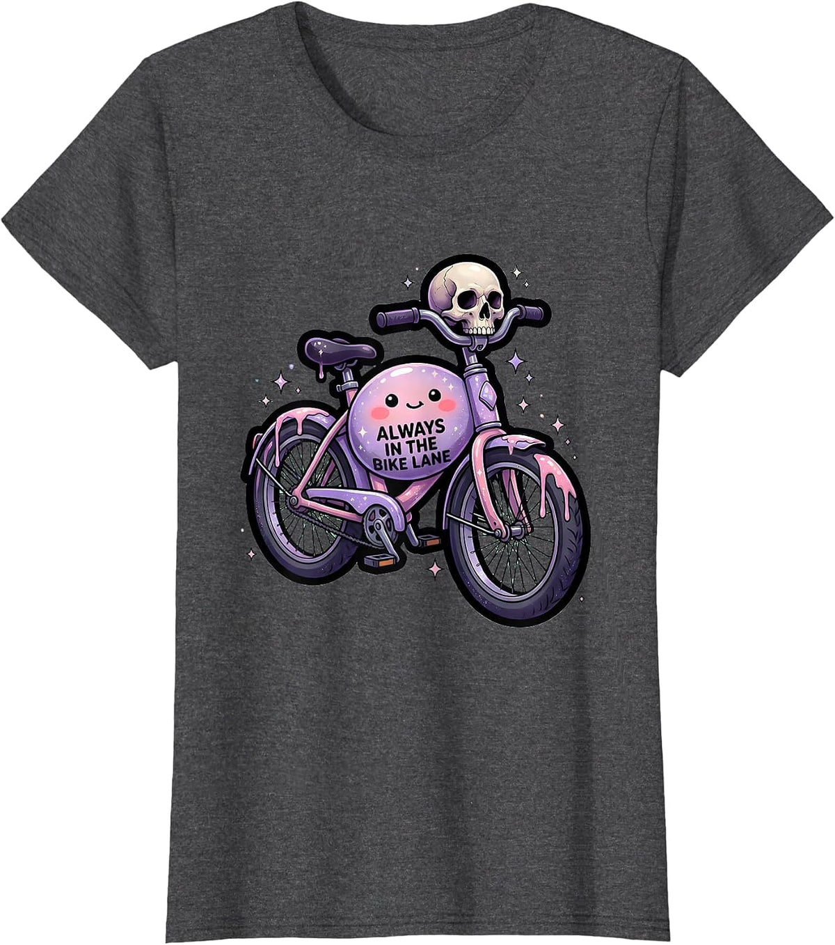 Women's Always in the Bike Lane Cycling Design T-Shirt - Dark Heather Grey