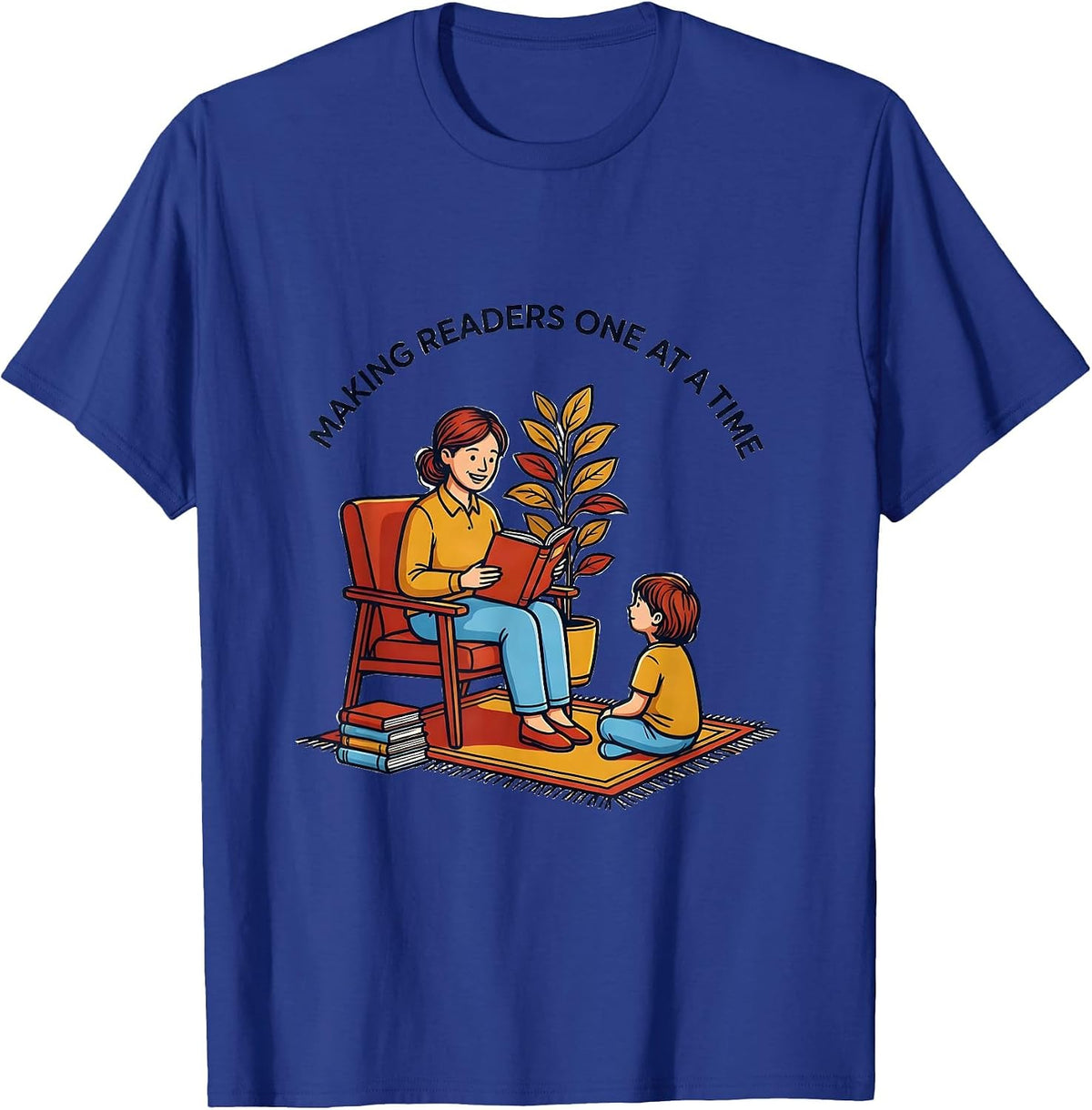 Men's 2nd Grade Teacher Making Readers One at a Time T-Shirt - Royal Blue