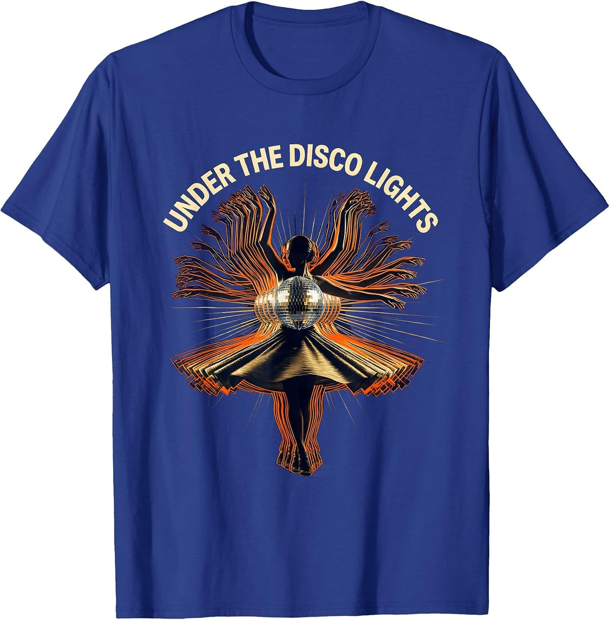 Under the Disco Lights Groovy Women Design T-Shirt - Royal Blue