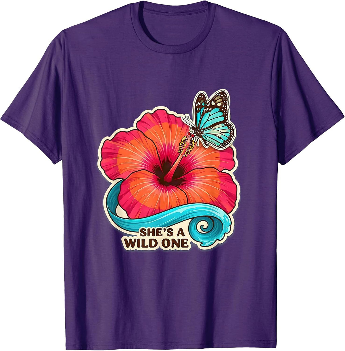 She's a Wild One Western Women Graphic Design T-Shirt - Purple