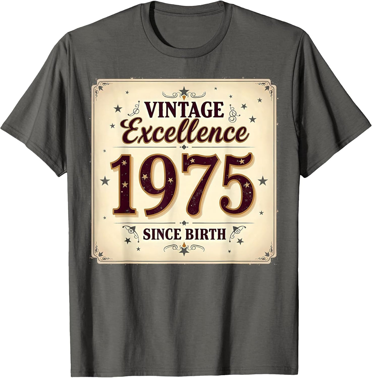 Vintage Excellence Since Birth 1975 Design T-Shirt - Asphalt Grey