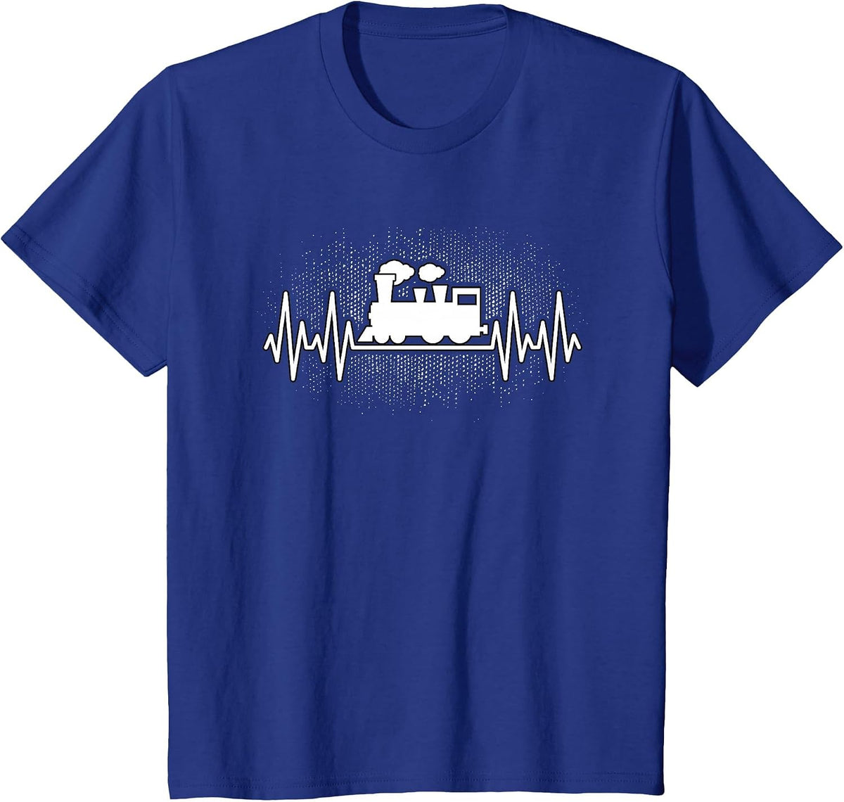 Train Heartbeat Model Train Railroad Conductor Men Women T-Shirt - Royal Blue