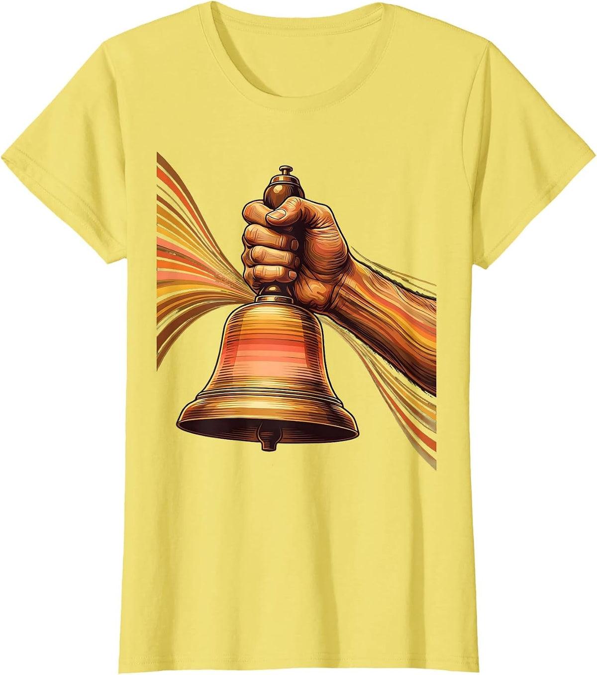 Middle School Teacher Old School Bell Illustration T-Shirt - Lemon Yellow