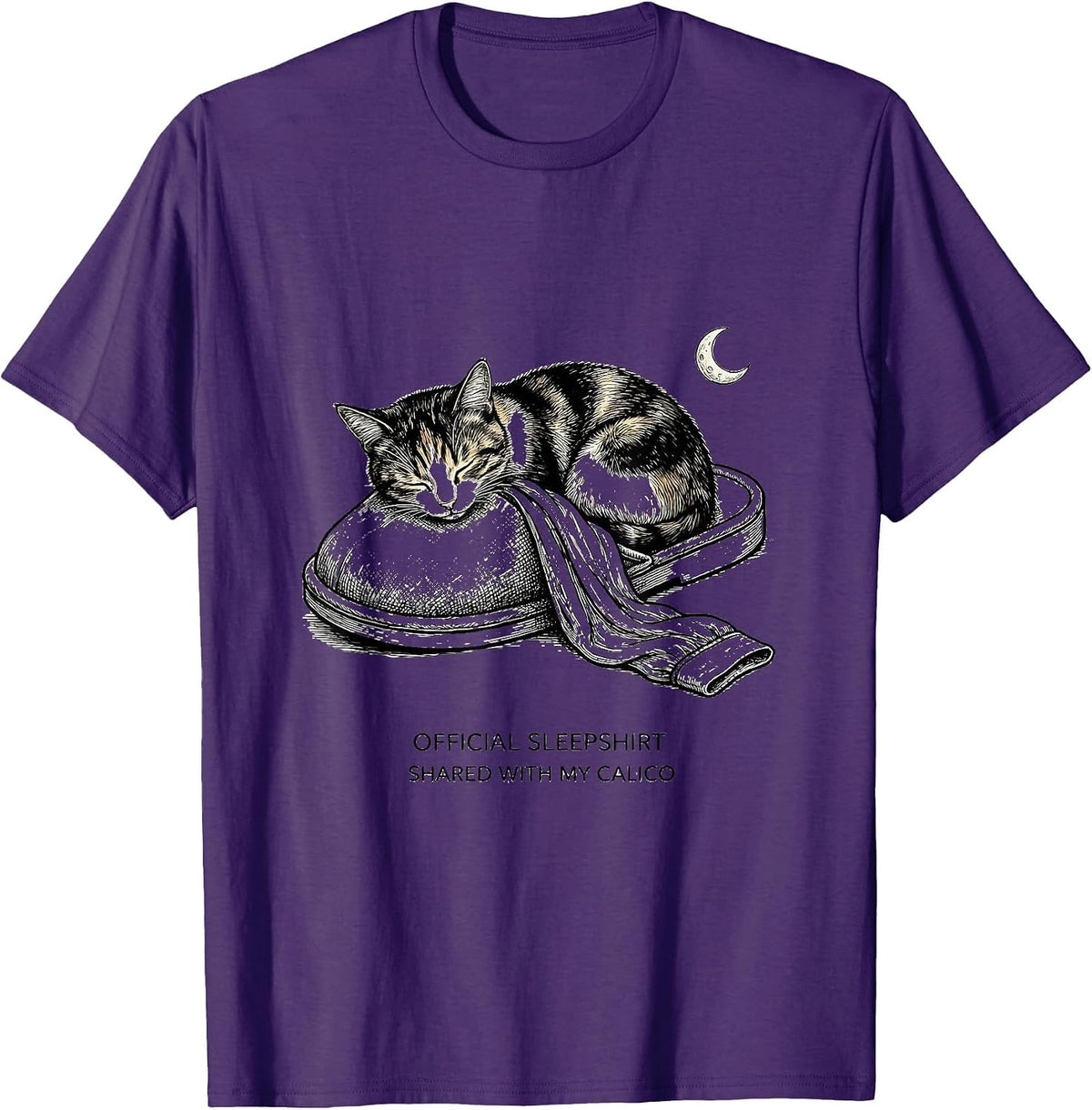 Men's Official Sleepshirt, Shared With My Calico Cat Lover T-Shirt - Purple
