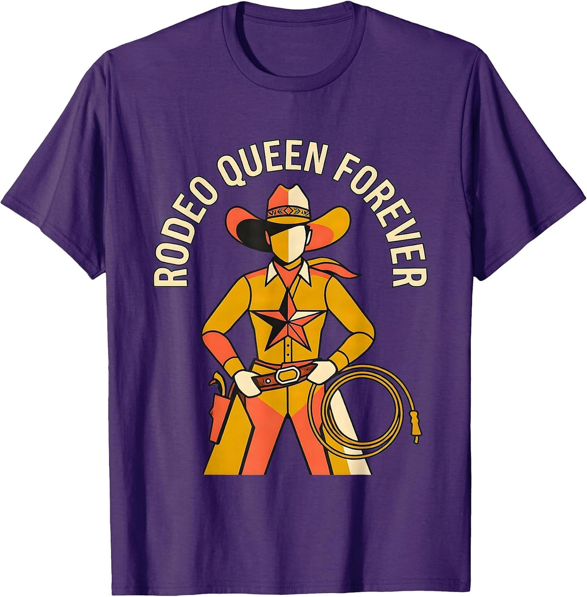 Men's Rodeo Queen Forever Western Cowgirl Design T-Shirt - Purple