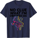 No Clue What I'm Dressed As Funny 80s Party Costume Retro T-Shirt - Navy Blue