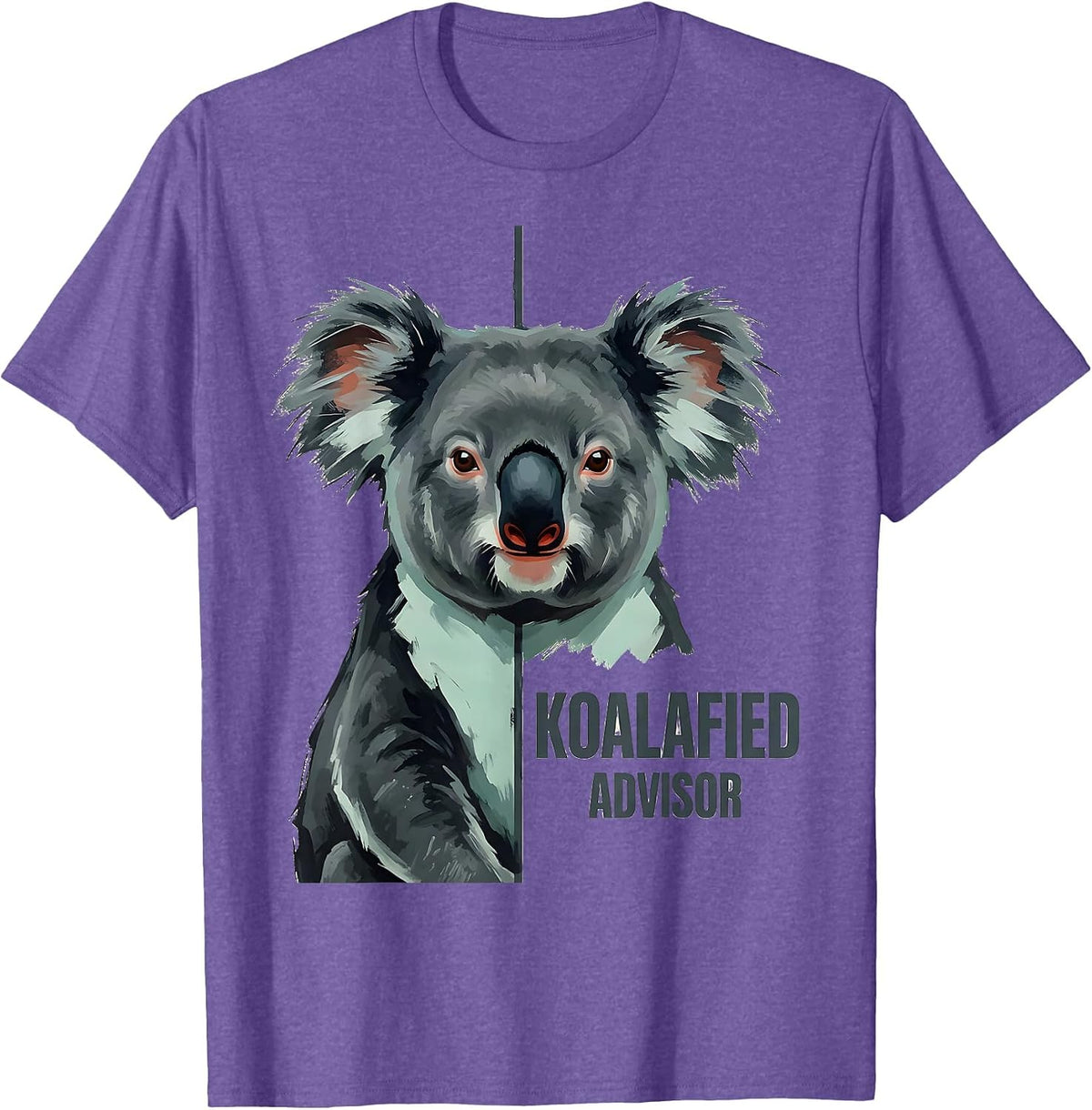Men's Koalafied Advisor Funny Koala Lover Animal Pun Humor T-Shirt - Purple Heather