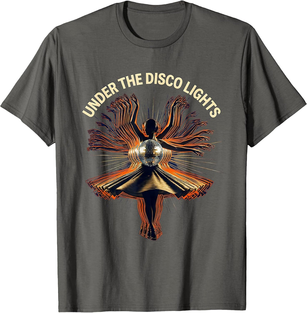Under the Disco Lights Groovy Women Design T-Shirt - Asphalt Grey
