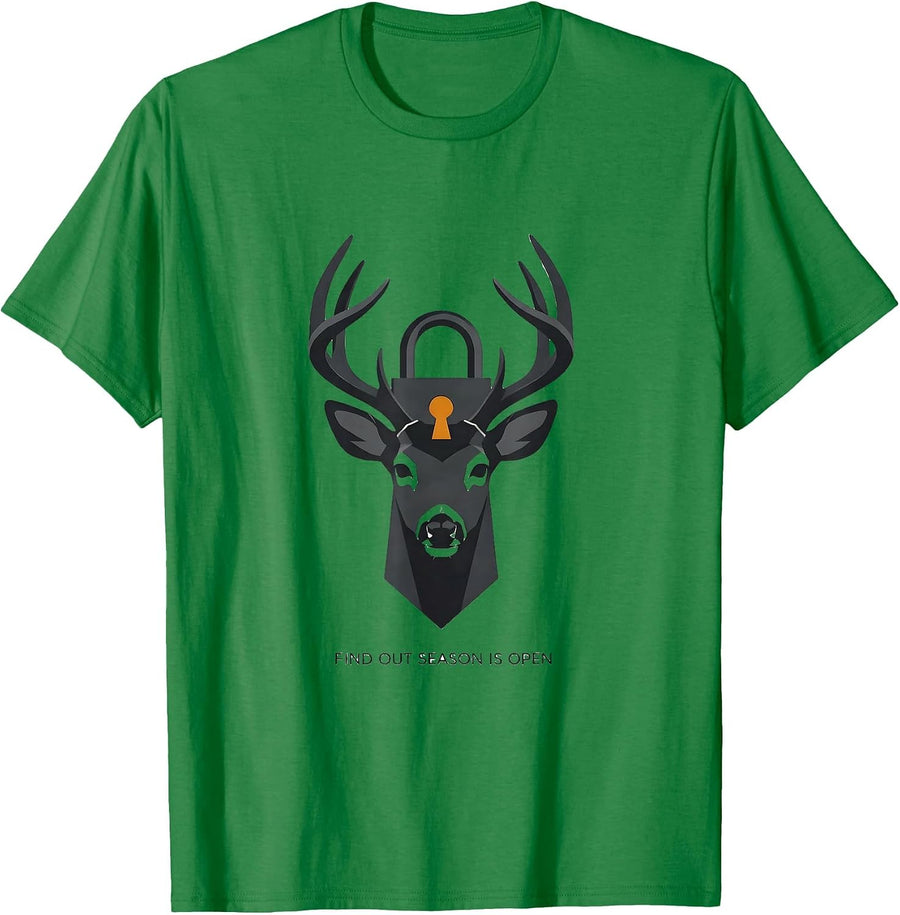 Men's Find Out Season Is Open Vintage Funny Humor Deer Hunter T-Shirt - Kelly Green