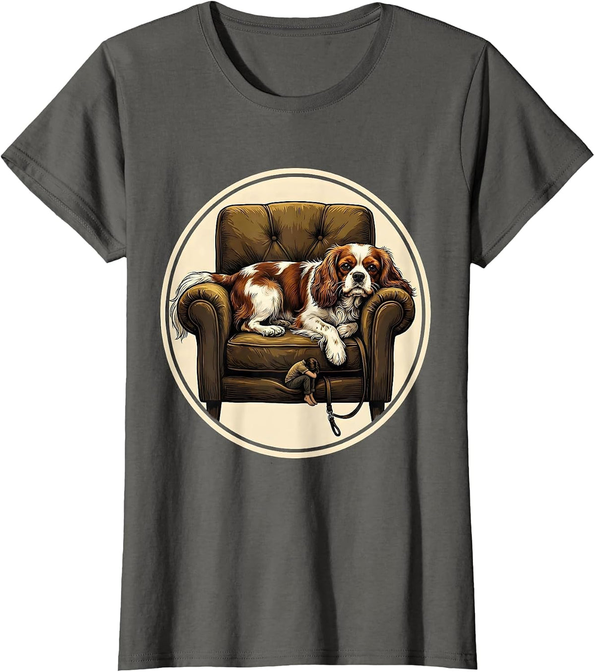 Women's Cavalier King Charles Spaniel Funny Dog Owner Humor T-Shirt - Asphalt Grey