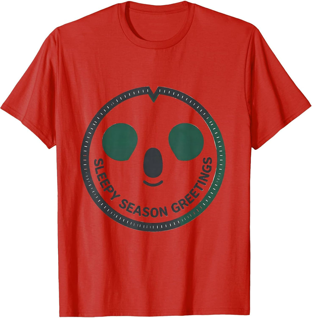 Men's Sleepy Season Greetings Minimalist Koala Lover Funny T-Shirt - Red