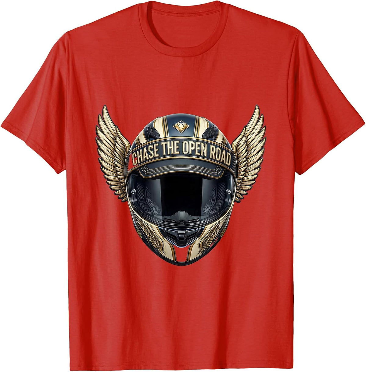 Men's Chase the Open Road Motorcycle Graphic T-Shirt - Red
