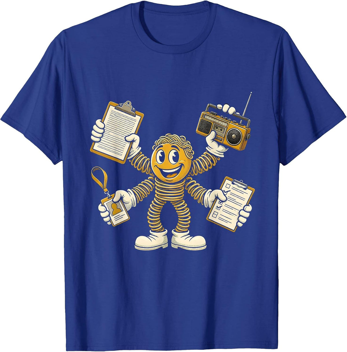 Aide Multitasking Retro Cartoon Para Normal Activities T-Shirt - Royal Blue