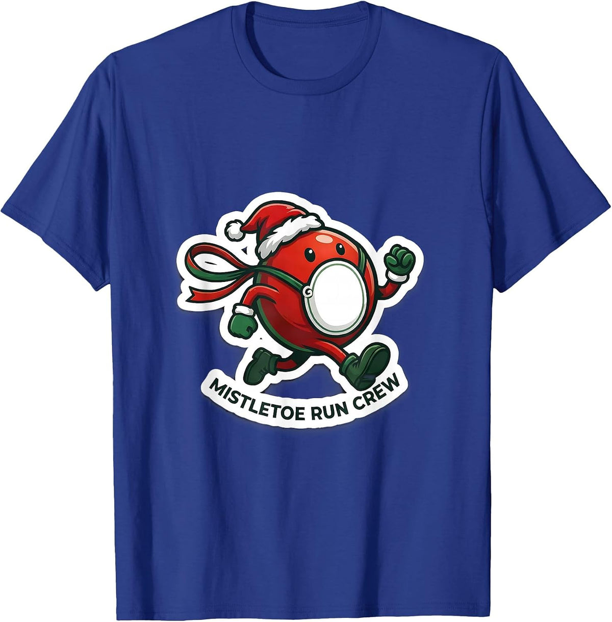 Mistletoe Run Crew Funny Christmas 5k Run Runner Squad Gift T-Shirt - Royal Blue
