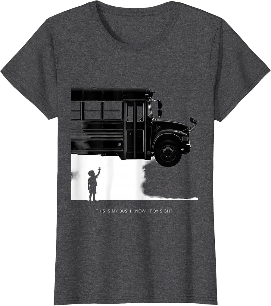 Women's This Is My Bus I Know It By Sight Funny School Bus Driver T-Shirt - Dark Heather Grey