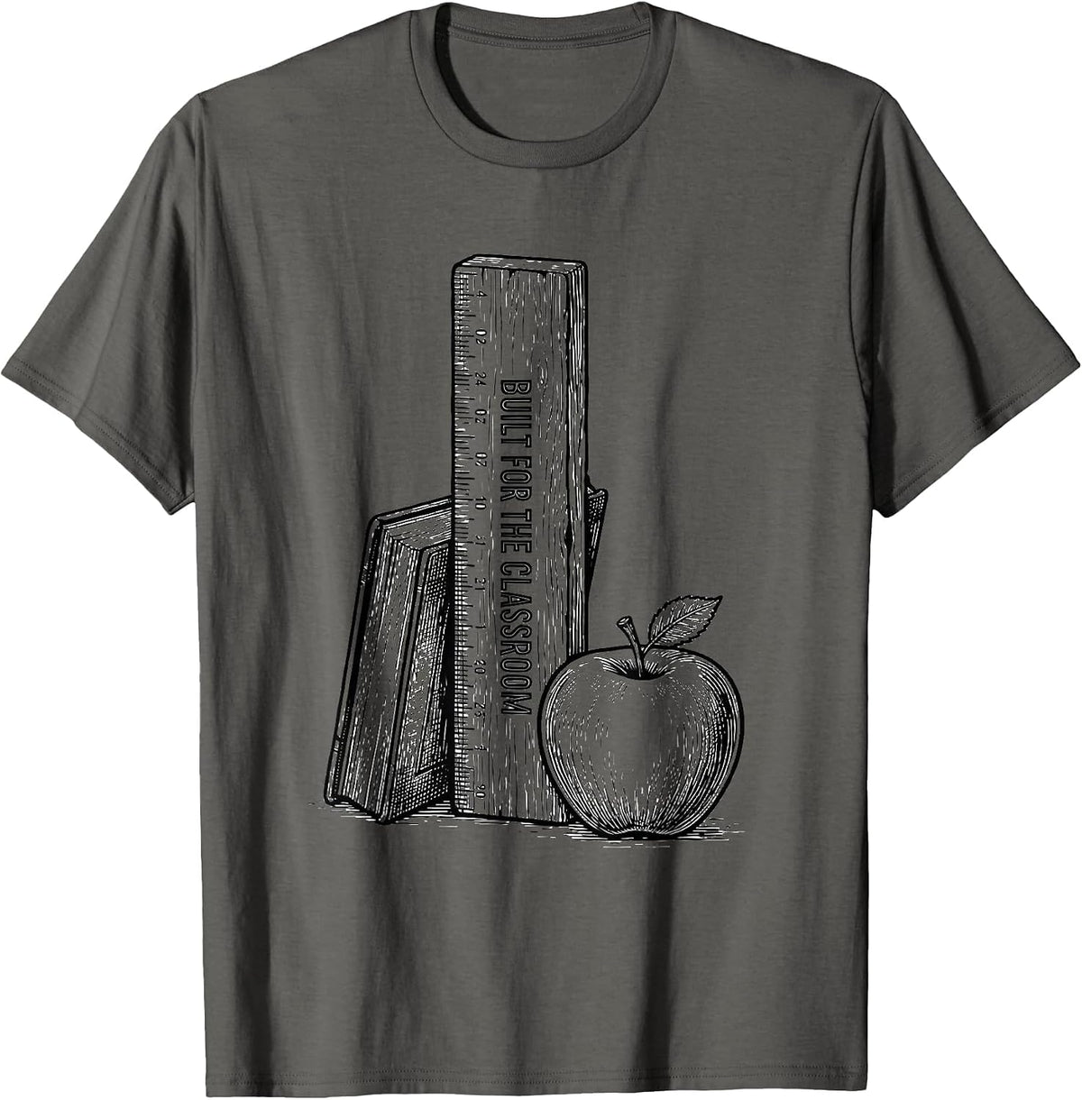 Men's Built for the Classroom Elementary Teacher Design T-Shirt - Asphalt Grey