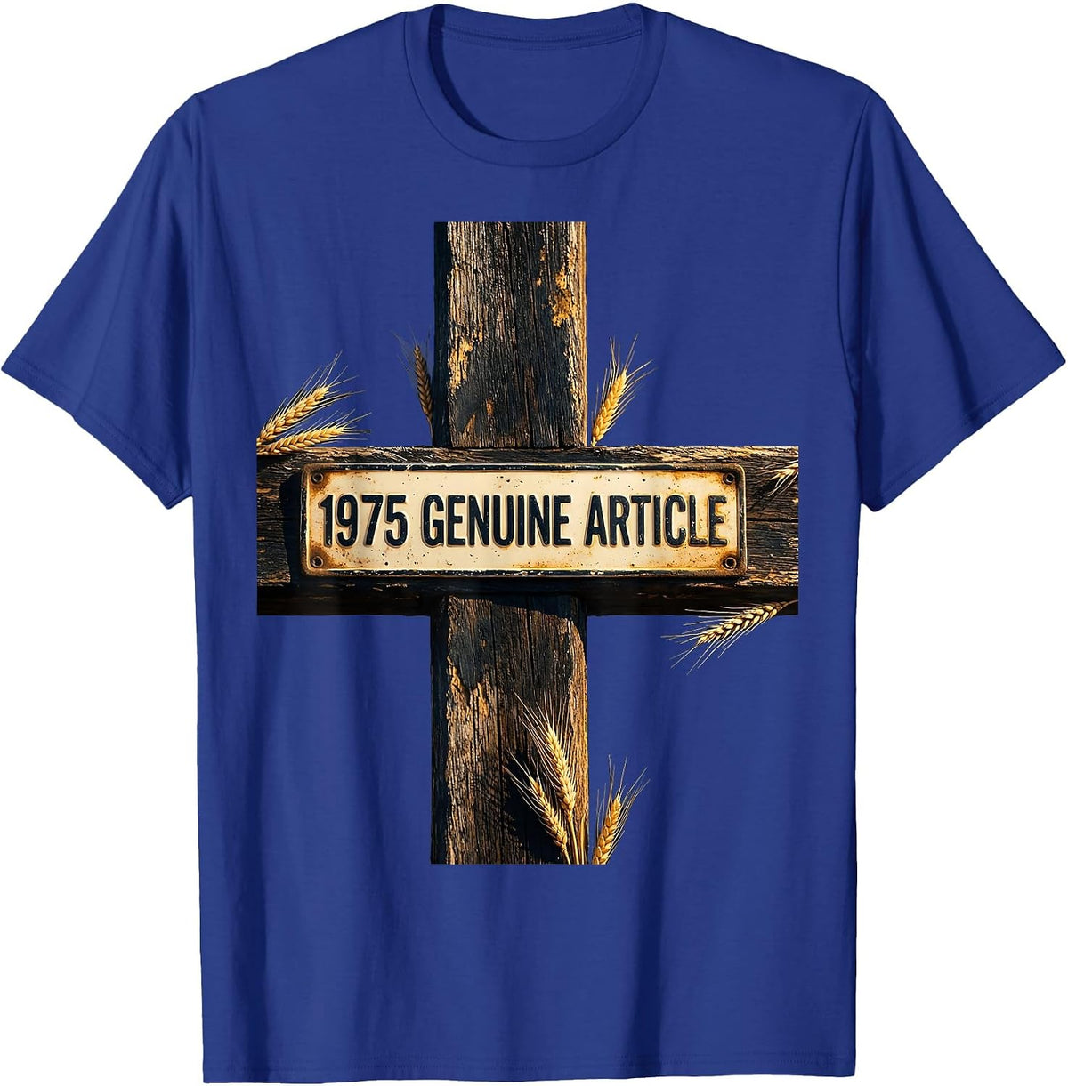 Vintage 1975 Genuine Article Birthday Design T-Shirt - Royal Blue