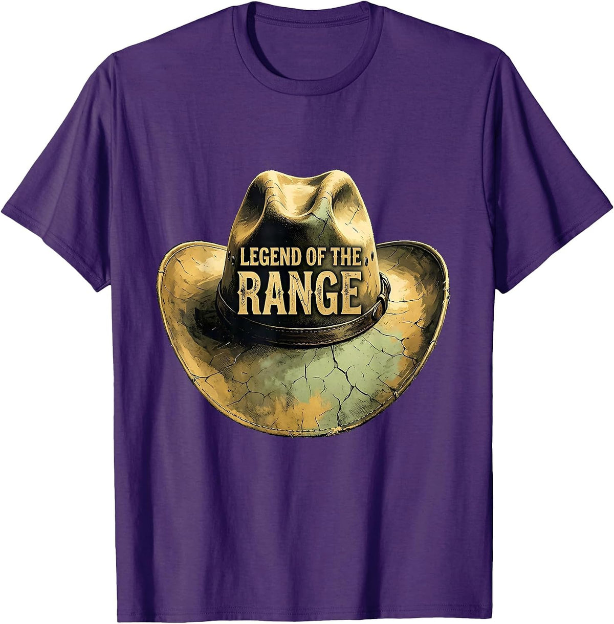 Legend of the Range Western Cowboy Design T-Shirt - Purple