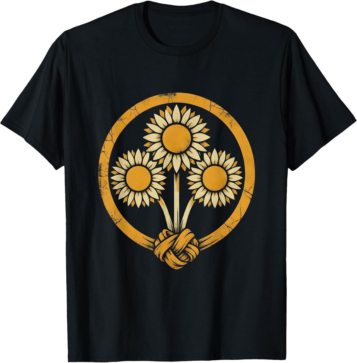 Men's 90s Country Bandana Sunflower Bouquet Graphic T-Shirt - Black