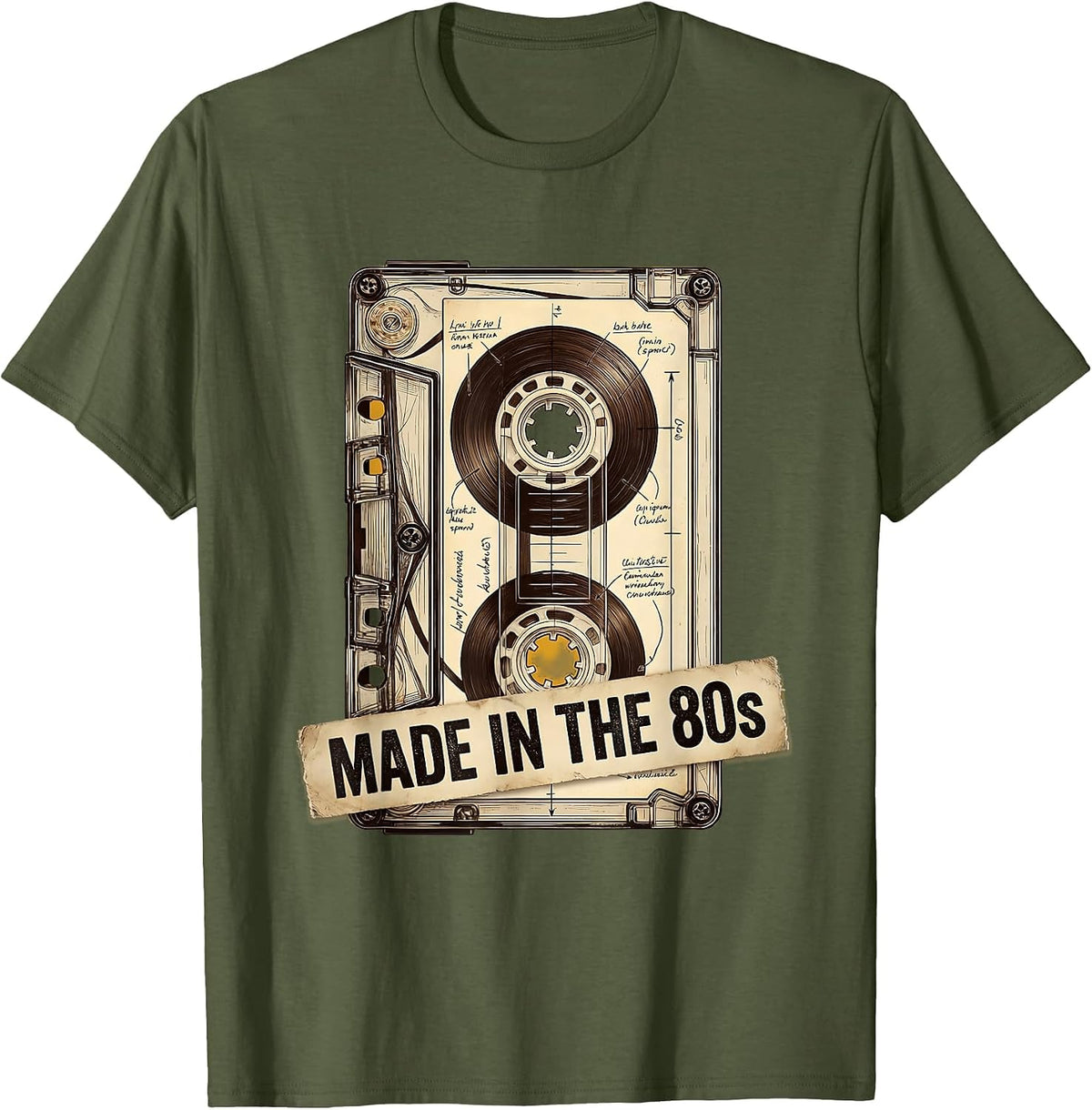 Made in the 80s Retro Decade Men's Design T-Shirt - Olive Green