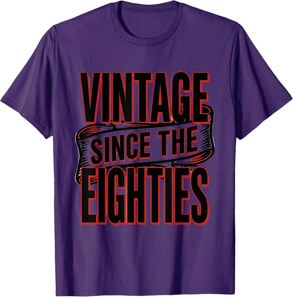 Vintage Since The Eighties Retro 80s Design T-Shirt - Purple