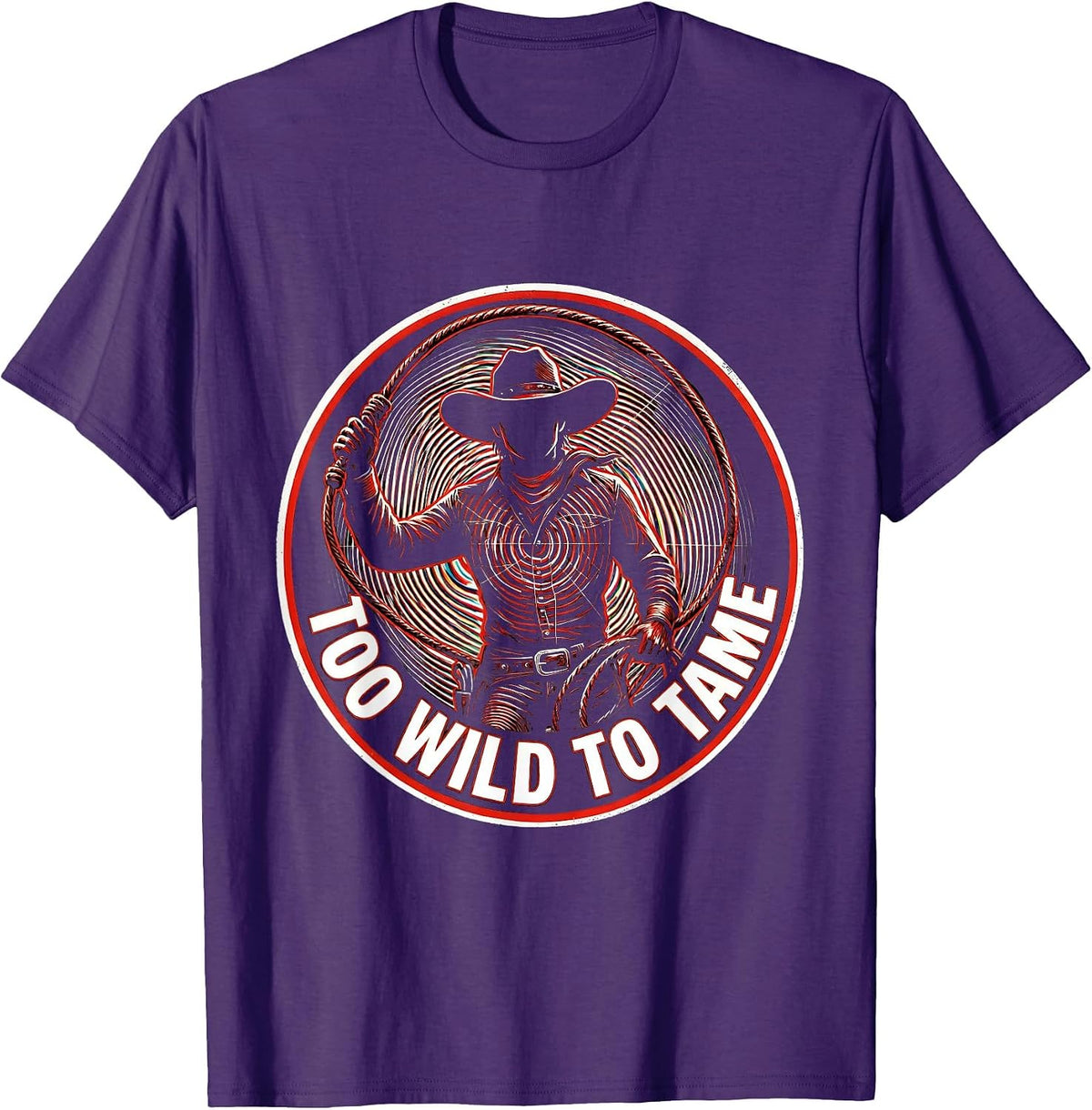 Too Wild To Tame Cowgirl Graphic Design T-Shirt - Purple