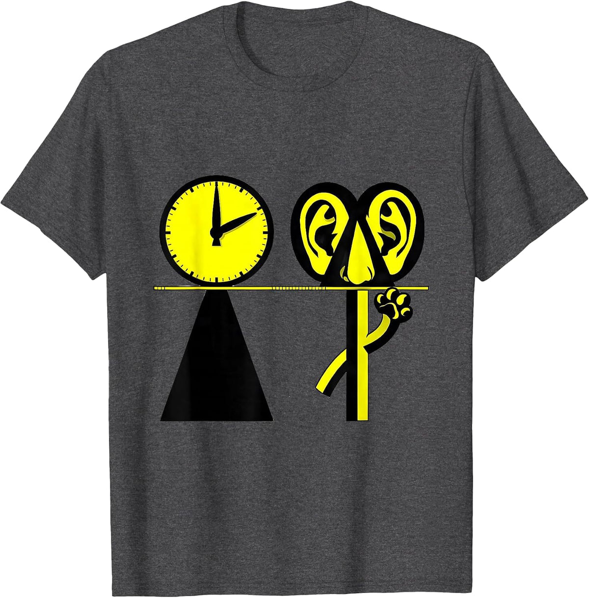 Geometric Koala Lover Flat Design Animal Humor T-Shirt - Dark Heather Grey