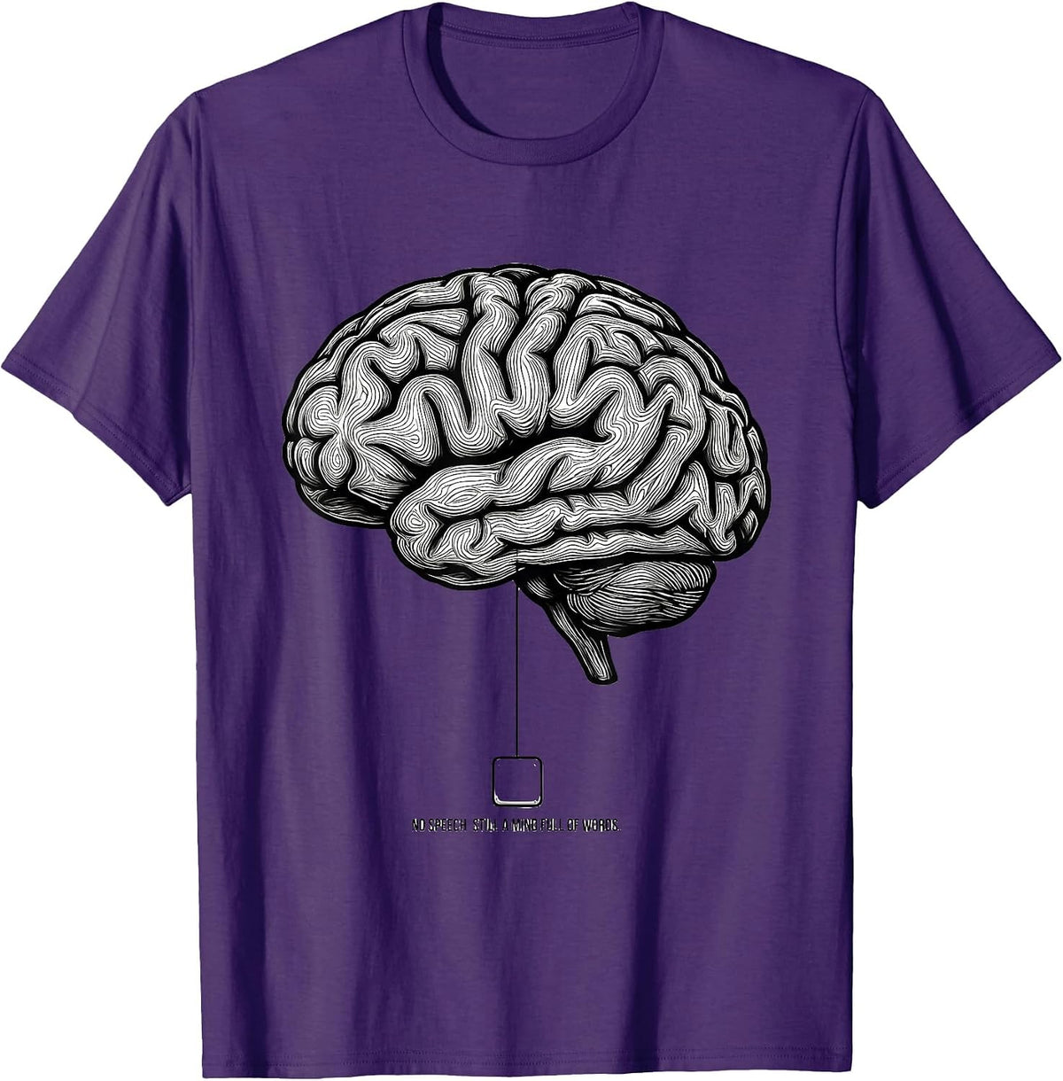 Men's No Speech Still A Mind Full Of Words Speech Therapy SLP T-Shirt - Purple