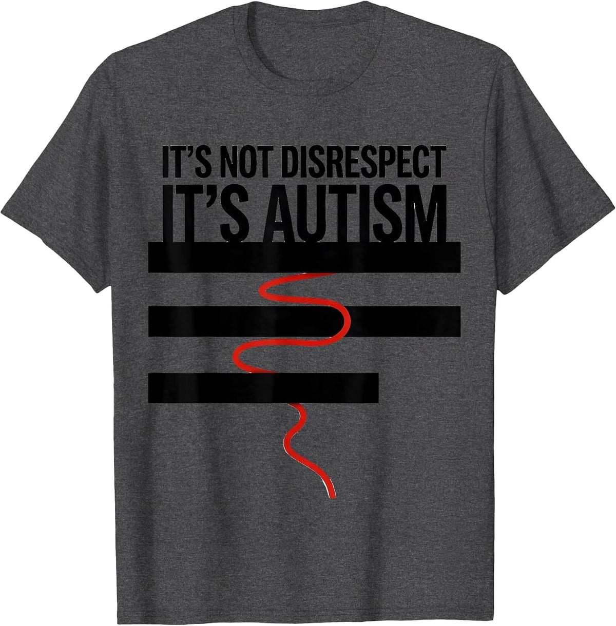 Men's It's Not Disrespect It's Autism Funny Neurodiversity T-Shirt - Dark Heather Grey