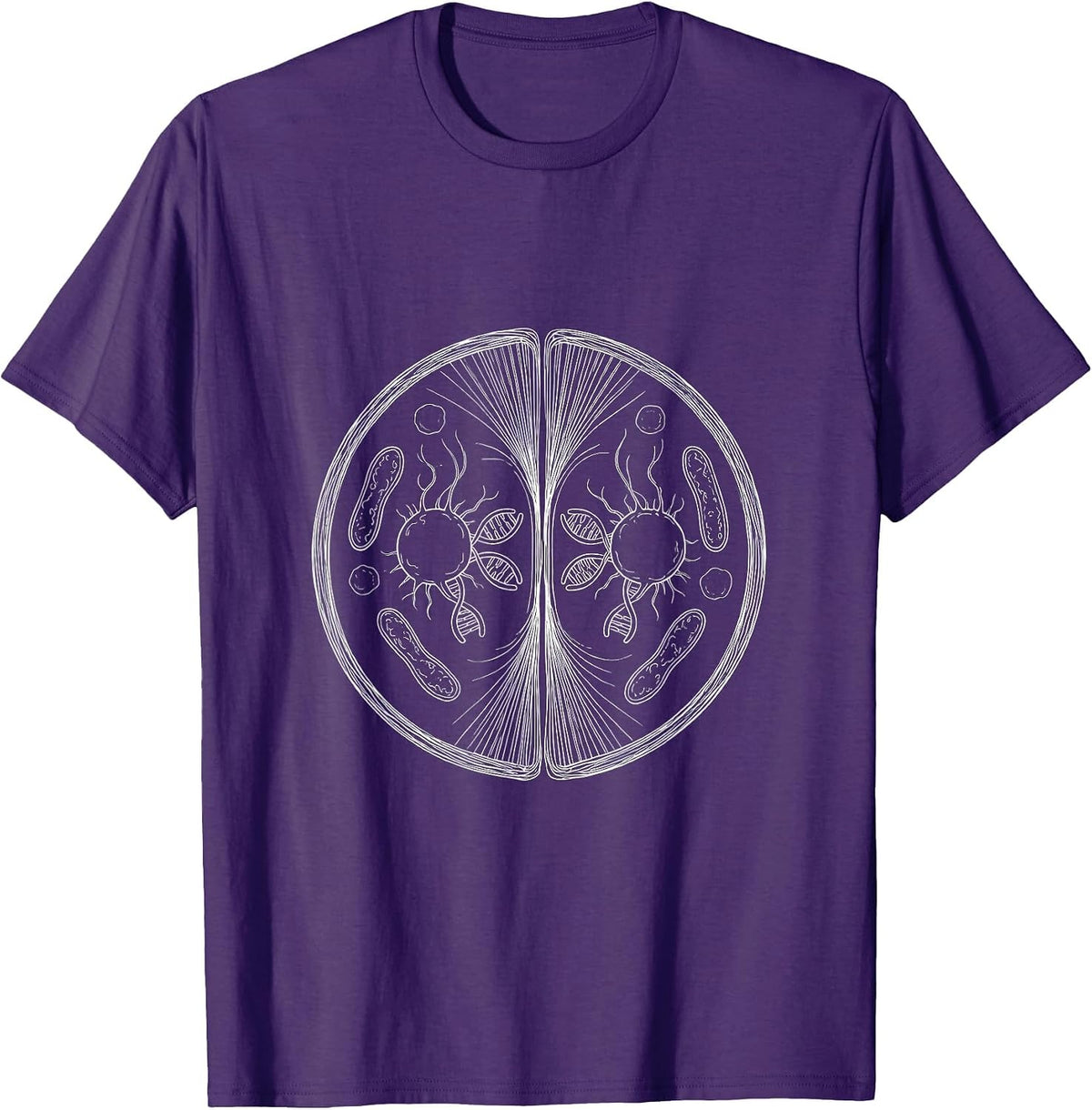 Cell Mitosis Glowing Division Science Teacher T-Shirt - Purple