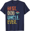 Mens Best Dog Uncle Ever Vintage Dog Lover T-Shirt - Navy Blue